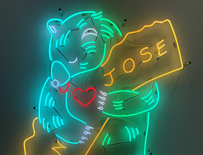 San Jose Neon Bear Hug bear bear california bear hug california dani b electric neon neon bear neon sign san jose