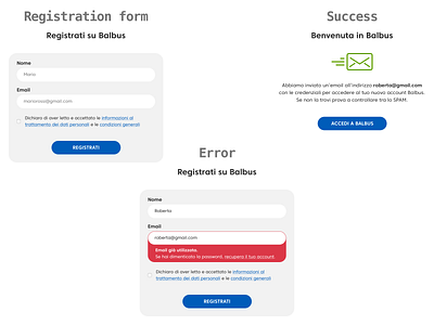 Registration form