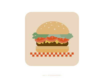 Day 10: a hamburger cheesburger daily daily illustration digital art hamburger illustration digital illustrations the100dayproject