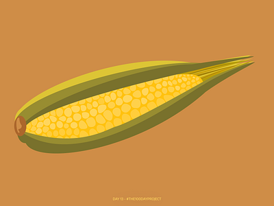 Day 13: an ear of corn corn daily daily illustration digital art digitalart illustration illustration art the100dayproject vegetable
