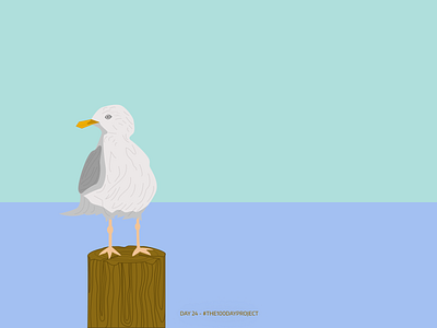 Day 24: a seagull daily daily illustration digital art digitalart illustration illustration art seagull the100dayproject