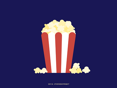 Day 26: popcorn daily daily illustration digital art digitalart illustration illustration art illustration digital popcorn the100dayproject