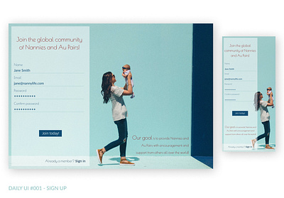 Daily UI #001 Sign Up daily ui daily ui 001 dailyui dailyui001 design sign in sign up ui design