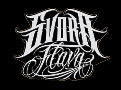Logo for "Svora Flava" chicano custom lettering graphic maniac lettering logo original script logo