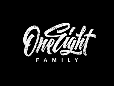 One Eight Family custom lettering custom logo graphic maniac lettering logo original script