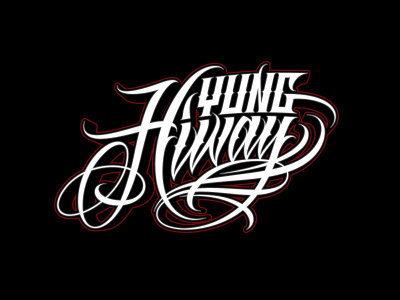 "Yung Hiway" chicano custom lettering custom logo gangsta graphic maniac lettering logo script tattoo west coast