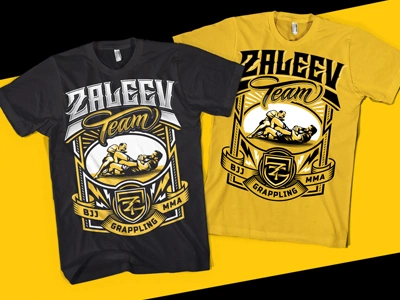 Zaleev Team Print Design bjj fighting graphic maniac grappling illustration mma print design zaleev team