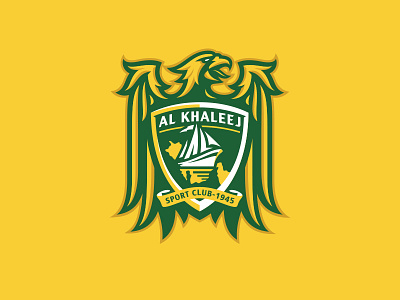 Al Khaleej Sport Club - 1945 al khaleej boat eagle football logo handball heraldy logo persian gulf soccer sports branding yacht