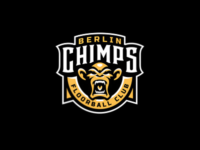 Berlin Chimps ape berlin chimps chimp floorball graphic maniac logo mascot monkey sports branding sports logo