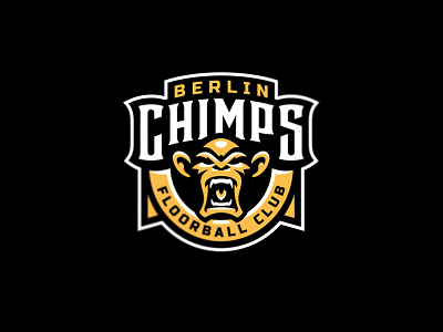 Berlin Chimps ape berlin chimps chimp floorball graphic maniac logo mascot monkey sports branding sports logo