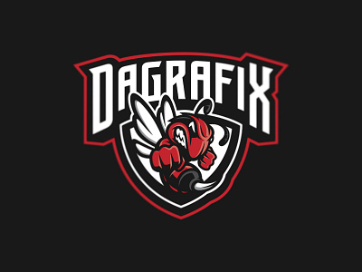 Dagrafix Designs bee fist graphic maniac hornet illustration logo mascot sports branding sports logo