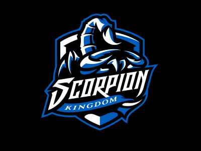 Scorpion Kingdom esport graphic maniac logo mascot scorpion shield sports branding sports logo