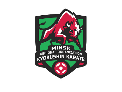 Minsk Kyokushin Karate bison bull graphic maniac karate kyokushin mascot sports branding sports logo zubr