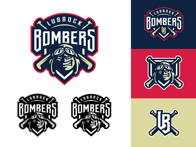 Lubbock Bombers aviator baseball bomber graphic maniac lubbock bombers mascot design pilot sports branding sports logo