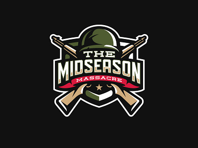 The Midseason Massacre esport gaming graphic maniac helmet logo midseason massacre military sports logo war weapon world war 2