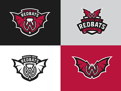 Redbats bat logo graphic maniac japan lacrosse redbats sports logo waseda univ.