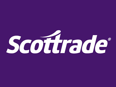 Scottrade Solid White branding investing logo purple re design