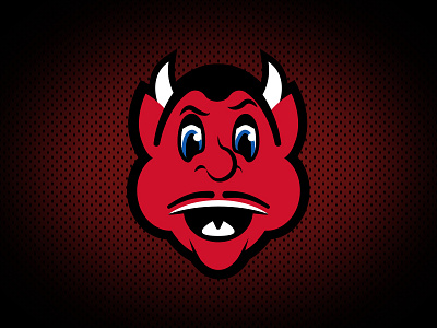 N.J. Devil Mascot Logo hockey mascot nhl red