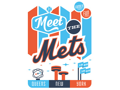 Meet The Mets baseball blue orange vintage