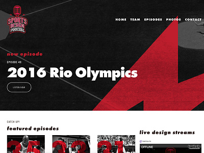 Sports Design Podcast Website red sports website