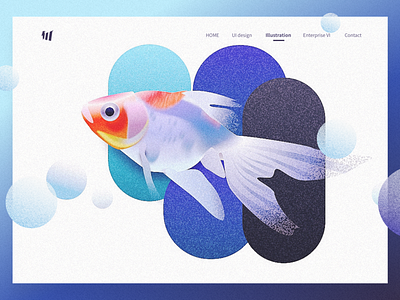 金鱼 ui 网页 草图，插图
