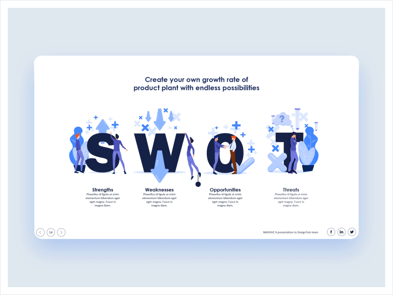 SWOT Analysis with flat graphics animation design designball envato market illustration opportunities powerpoint template presentation presentation template strengths swot swot analysis swot flat graphics threats vector weaknesses