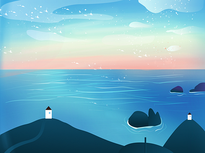 Quiet Seaside design illustration illustrations