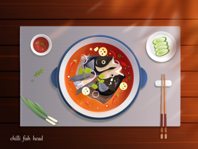 Chilli Fish Head-Food 01 design illustration