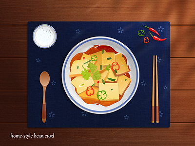 Home Style Bean Curd-Food 04 design illustration illustrations