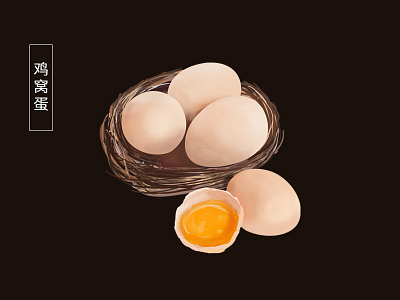Chicken nest eggs design illustration