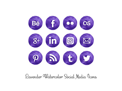 Lavender Watercolor Icons icons lavender png social media