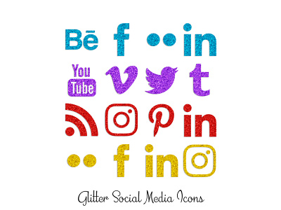 Glitter Social Media Icons glitter icons png social media