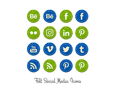 Felt Social Media Icons fabric felt icons png social media velvet