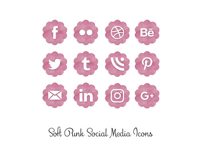 Soft Pink Watercolor Icons icons pink png social media