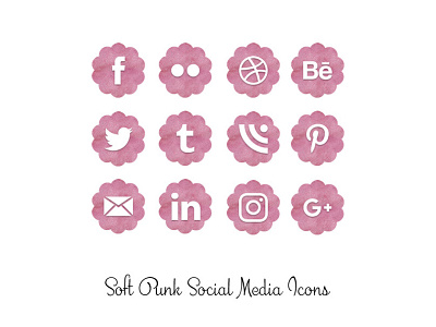 Soft Pink Watercolor Icons