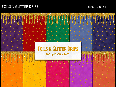 Foils N Glitter Drips backgrounds drip dripping foil glitter patterns textures