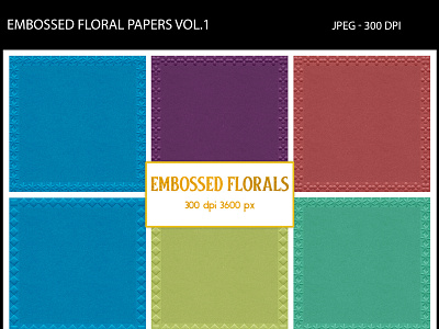 Embossed Floral Papers Vol.1 backgrounds embossed floral flower patterns