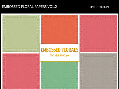 Embossed Floral Papers Vol.2 backgrounds embossed floral flower patterns