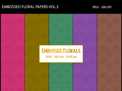 Embossed Floral Papers Vol.3 backgrounds embossed floral flower patterns