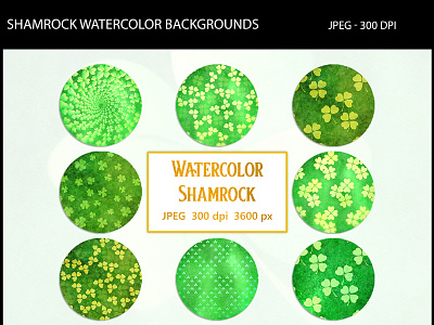 Shamrock Watercolor Backgrounds clover green leaf shamrock st patricks watercolor