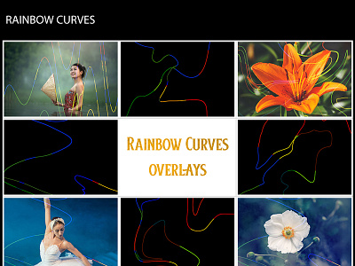 Rainbow Curves curly curves overlays rainbow strands waves
