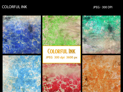 Colorful Ink Textures abstract dirty distressed ink noise textures