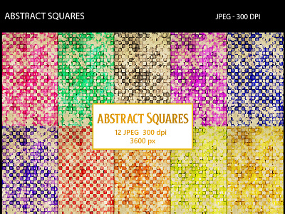 Abstract Squares abstract aquarelle backgrounds ink patterns squares textures