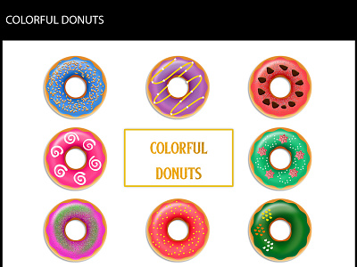 Colorful Donuts chocolate donut donuts icing png sprinkles sweets