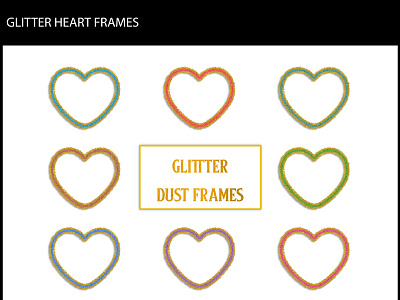 Glitter Heart Frames frame glitter heart love png valentine