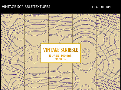 Vintage Scribble Textures abstract backgrounds curves geometric patterns scribble textures vintage