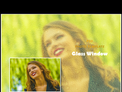 Glass Window Photo Template