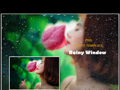 Rainy Window Photo Template