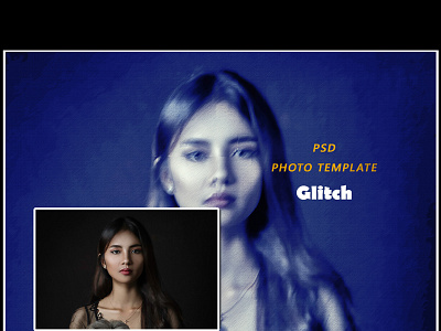 Glitch Photo Template manipulation mockup photo effect psd psd template