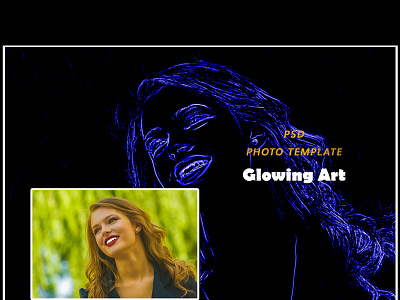 Glowing Art Photo Template artwork manipulation mockup photo effect psd psd template